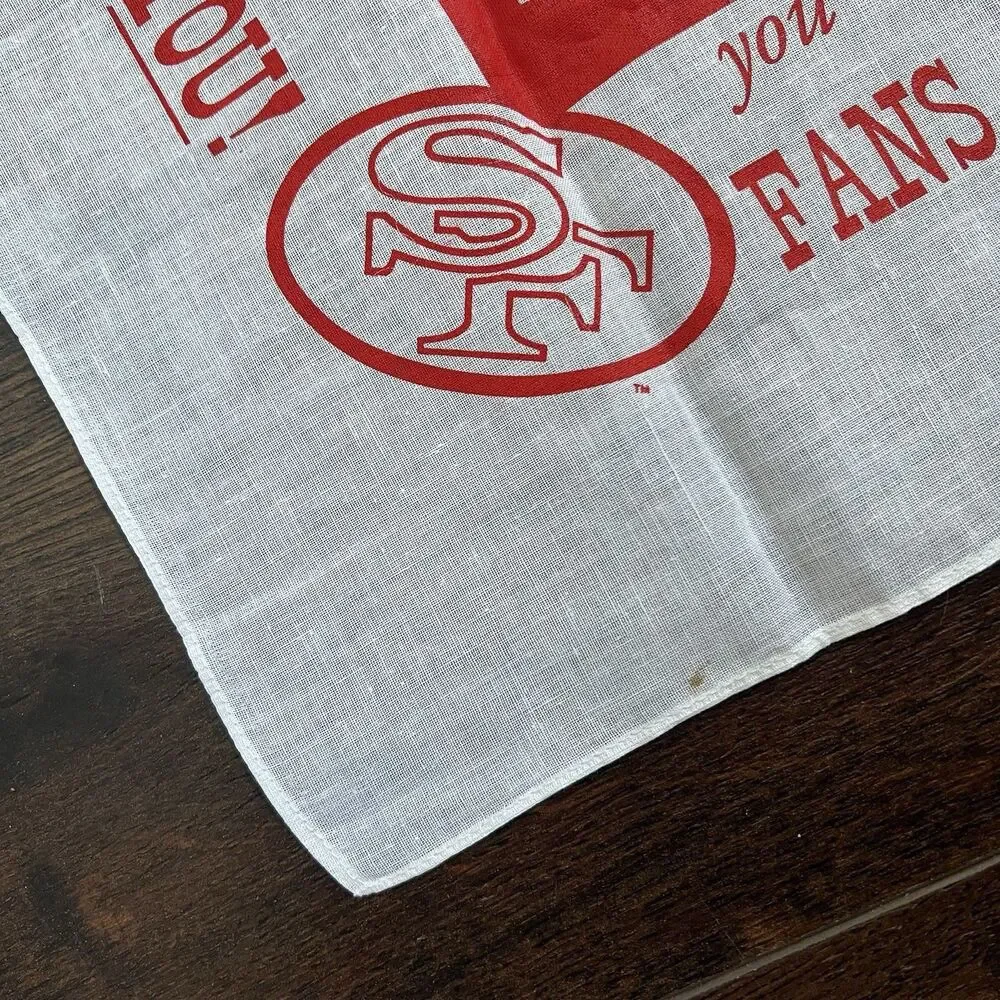 Vintage The Examiner KGO AM 810 San Francisco 49ers Fans Bandana Scarf New White